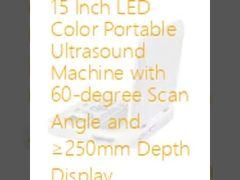 15 inch LED Color Portable Ultrasound Machine met 60 graden scanhoek en ≥250 mm diepte display